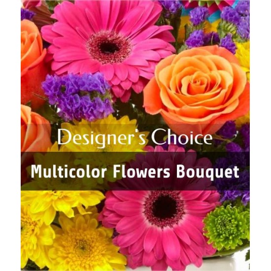 Choix du fleuriste - Bouquet teintes multicolores